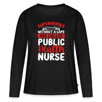 Les travailleurs de la santé sont des infirmières en santé publique - T-shirt manches longues Premium bio Femme - noir - Devant - Julia (174cm)