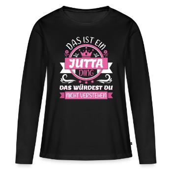 Jutta Name Vorname Namenstag Namensgeschenk - Frauen Premium Bio Langarmshirt - Schwarz - Vorne - Julia (174cm)