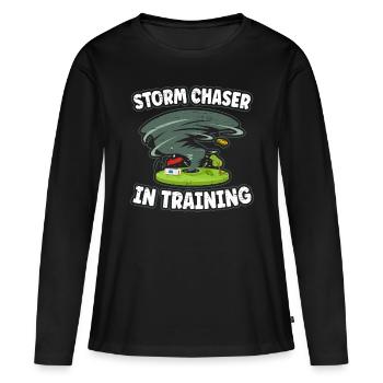 Storm Chasing Storm Chaser à l’entraînement - T-shirt manches longues Premium bio Femme - noir - Devant - Julia (174cm)