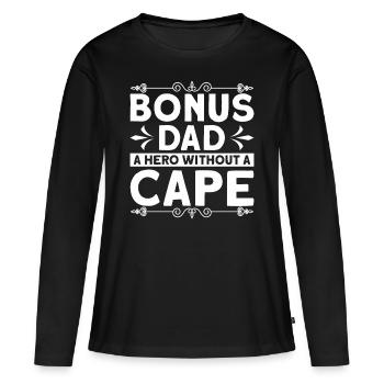 Bonus Père Beau-père Bonus Papa Cadeau - T-shirt manches longues Premium bio Femme - noir - Devant - Julia (174cm)