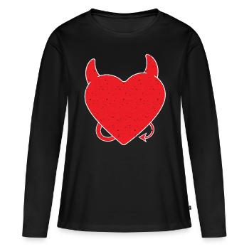 Devil Teufel Dämon Engel Angelwings - Frauen Premium Bio Langarmshirt - Schwarz - Vorne - Julia (174cm)