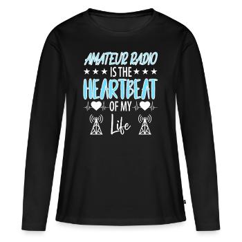 Amateur Radio Radio Radio Radio Radio Amateur Vintage - T-shirt manches longues Premium bio Femme - noir - Devant - Julia (174cm)