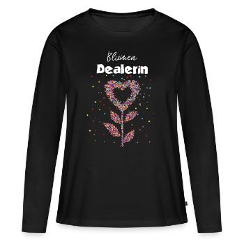 Blumendealerin Floristin Floristik Blumen Geschenk - Frauen Premium Bio Langarmshirt - Schwarz - Vorne - Julia (174cm)