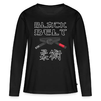 Jujutsu Japonais Ceinture Noire MMA & Jiu Jitsu - T-shirt manches longues Premium bio Femme - noir - Devant - Julia (174cm)