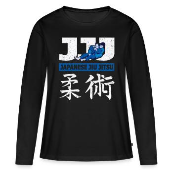 Jujutsu japonais JJJ Arts Martiaux & Jiu Jitsu - T-shirt manches longues Premium bio Femme - noir - Devant - Julia (174cm)