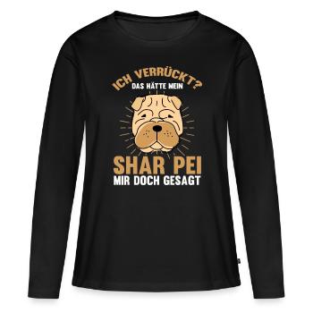 Shar Pei - Frauen Premium Bio Langarmshirt - Schwarz - Vorne - Julia (174cm)