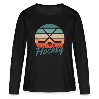 Hockey Ice Hockey Ice Hockey Hockey Players Hockey Players - Women's Premium Organic Long Sleeve Shirt - black - Front - Julia (174cm)