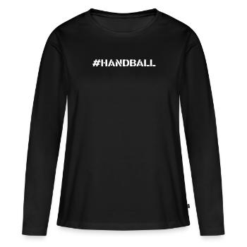 Handball - #Handball - T-shirt manches longues Premium bio Femme - noir - Devant - Julia (174cm)