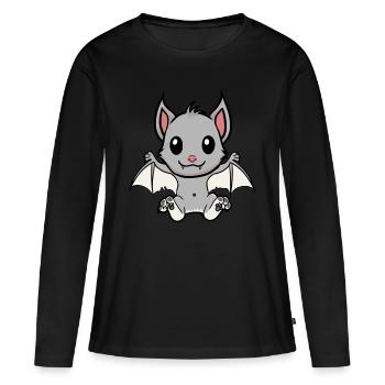 Halloween Blutsauger Fledermaus Horror Kind Baby - Frauen Premium Bio Langarmshirt - Schwarz - Vorne - Julia (174cm)