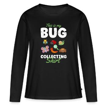 Collecte de bugs C’est ma collecte de bugs - T-shirt manches longues Premium bio Femme - noir - Devant - Julia (174cm)