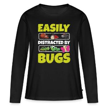 Collecte de bugs facilement distraite par des bugs - T-shirt manches longues Premium bio Femme - noir - Devant - Julia (174cm)