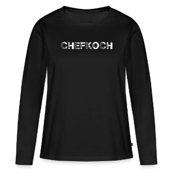 Chefkoch - Frauen Premium Bio Langarmshirt - Schwarz - Vorne - Julia (174cm)