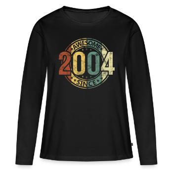 Ingenious since 2004 Retro Vintage - Women's Premium Organic Long Sleeve Shirt - black - Front - Julia (174cm)