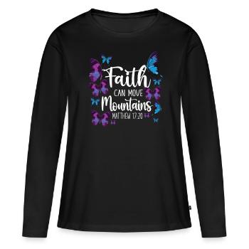 Christian Bible Verse Quote - Frauen Premium Bio Langarmshirt - Schwarz - Vorne - Julia (174cm)