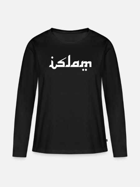 Islam is peace - Frauen Premium Bio Langarmshirt - Schwarz