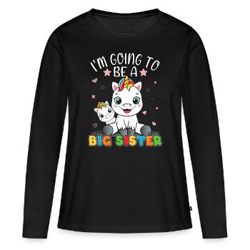 Sister Unicorn I'm Going To Be A Big Sister - Women's Premium Organic Long Sleeve Shirt - black - Front - Julia (174cm)