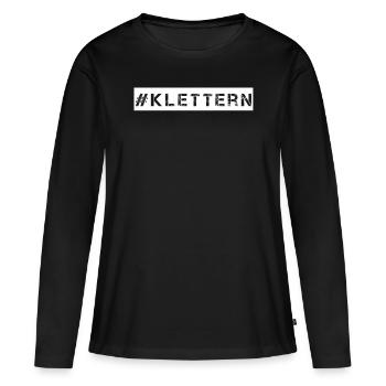 Klettern - #Klettern - Frauen Premium Bio Langarmshirt - Schwarz - Vorne - Julia (174cm)