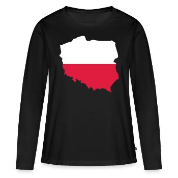 Pologne - Frontière nationale dans le drapeau national - T-shirt manches longues Premium bio Femme - noir - Devant - Julia (174cm)