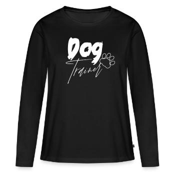 Dresseur de chiens École canine Maître-chien Dicton - T-shirt manches longues Premium bio Femme - noir - Devant - Julia (174cm)