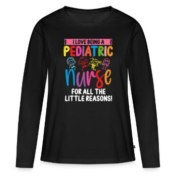 PEDS Nurse For all the little Pediatric Nurse - Frauen Premium Bio Langarmshirt - Schwarz - Vorne - Julia (174cm)