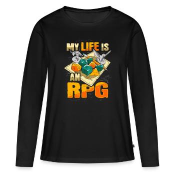 Ma vie est une chemise RPG pour RPG Gamer - T-shirt manches longues Premium bio Femme - noir - Devant - Julia (174cm)