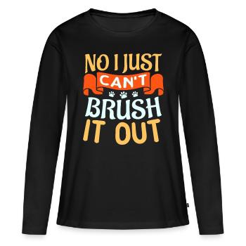 Toilettage pour chiens pour un toiletteur pour chiens - T-shirt manches longues Premium bio Femme - noir - Devant - Julia (174cm)