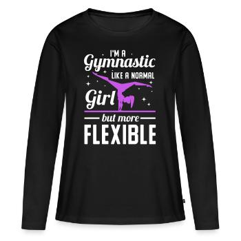 Gymnastics Sports Gymnastics Gift Handstand Acrobat - Women's Premium Organic Long Sleeve Shirt - black - Front - Julia (174cm)