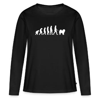 Chow Chow Evolution Chien Lion Chinois - T-shirt manches longues Premium bio Femme - noir - Devant - Julia (174cm)