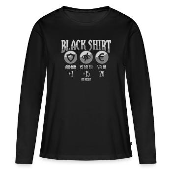 Fantasy Rpg RPG Shirt pour XP RPG Gamer - T-shirt manches longues Premium bio Femme - noir - Devant - Julia (174cm)