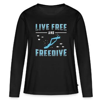 Apnée de plongée Apnée Cadeau d’apnée - T-shirt manches longues Premium bio Femme - noir - Devant - Julia (174cm)