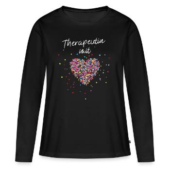 Thérapeute Thérapie Pratique Psychologue Pédagogie - T-shirt manches longues Premium bio Femme - noir - Devant - Julia (174cm)