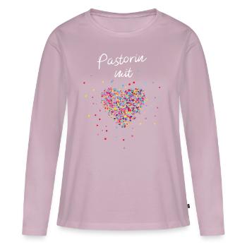 Pasteur Prédicateur Mois Nerveux Jésus Dieu - T-shirt manches longues Premium bio Femme - rose poudré - Devant - Julia (174cm)