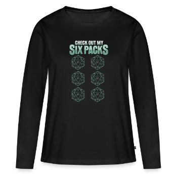 Chemise Fantasy RpG RPG pour les joueurs de rôle - T-shirt manches longues Premium bio Femme - noir - Devant - Julia (174cm)