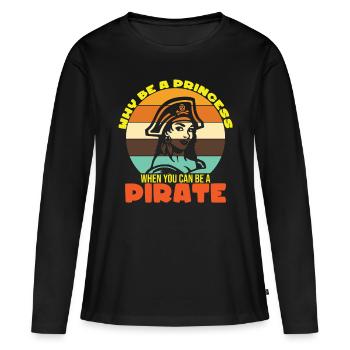 Pirate Pirate Pirate Bateau Pirate Cadeau - T-shirt manches longues Premium bio Femme - noir - Devant - Julia (174cm)