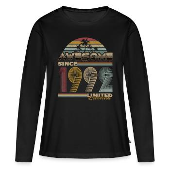 30ème anniversaire Génial depuis 1992 Édition Limitée - T-shirt manches longues Premium bio Femme - noir - Devant - Julia (174cm)