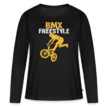 BMX freestyle - Frauen Premium Bio Langarmshirt - Schwarz - Vorne - Julia (174cm)