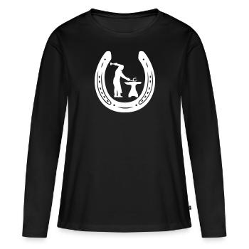 Horse Smith Horseshoe Horsesmith Outil - T-shirt manches longues Premium bio Femme - noir - Devant - Julia (174cm)