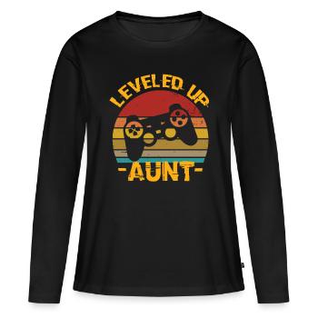 Niveau supérieur Tante Tante Anniversaire Tante - T-shirt manches longues Premium bio Femme - noir - Devant - Julia (174cm)