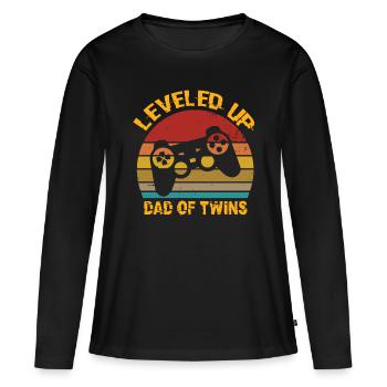 Niveau supérieur DaD of Twins Birthday - T-shirt manches longues Premium bio Femme - noir - Devant - Julia (174cm)