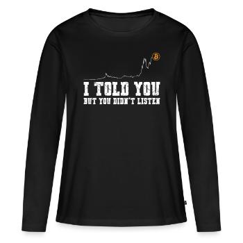 Bitcoin Crypto Chart je vous ai dit - T-shirt manches longues Premium bio Femme - noir - Devant - Julia (174cm)