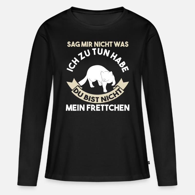 Frettchen - Frauen Premium Bio Langarmshirt - Schwarz