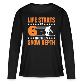 Skieurs Ski Ski Cadeau - T-shirt manches longues Premium bio Femme - noir - Devant - Julia (174cm)