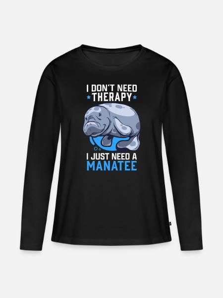 Seekuh keine Therapie Manati Meeressäuger Seekuh - Frauen Premium Bio Langarmshirt - Schwarz