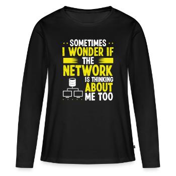 Network Engineer Server Engineering Cloud Networks - Frauen Premium Bio Langarmshirt - Schwarz - Vorne - Julia (174cm)