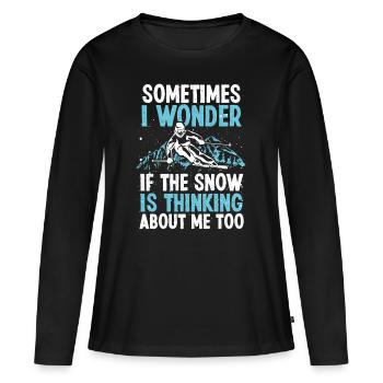 Skiing Ski Winter Sports Snow Ski Sloper Skier - Frauen Premium Bio Langarmshirt - Schwarz - Vorne - Julia (174cm)