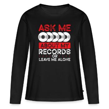 Record Vinyl Records Vinyl Collector Records - Women's Premium Organic Long Sleeve Shirt - black - Front - Julia (174cm)