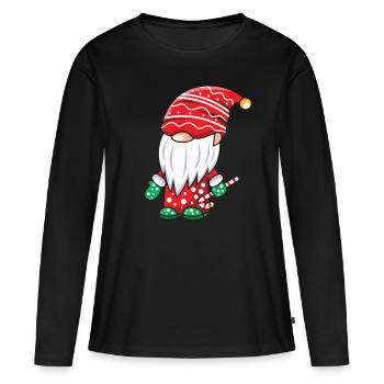 Gnom mit Zuckerstange - Frauen Premium Bio Langarmshirt - Schwarz - Vorne - Julia (174cm)