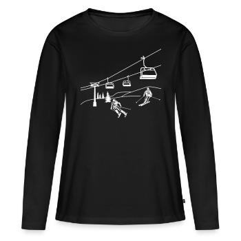 Ski Remontées mécaniques Ski Ski Skis - T-shirt manches longues Premium bio Femme - noir - Devant - Julia (174cm)