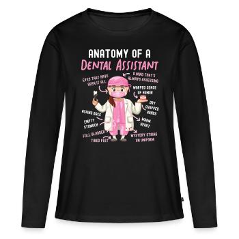 Assistant dentaire Anatomie Anatomie - T-shirt manches longues Premium bio Femme - noir - Devant - Julia (174cm)
