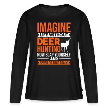 Jäger Rotwild Hirsche Jagen Geschenk - Frauen Premium Bio Langarmshirt - Schwarz - Vorne - Julia (174cm)
